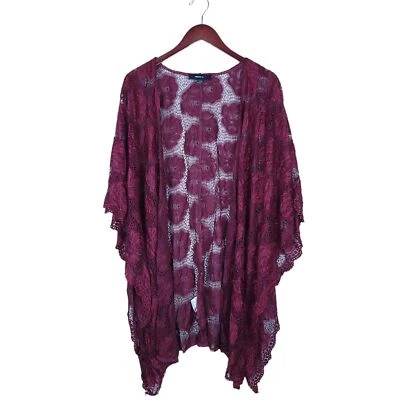 FOREVER 21 цветочный розы кружева кимоно кардиган размер 0 X / 1 X - Изображение 1 из 4