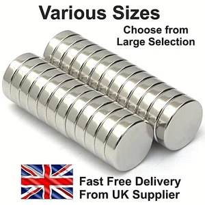 Strong Magnets - Neodymium Magnet - Various Size 2-40mm VERY POWERFUL disc round - Picture 1 of 59