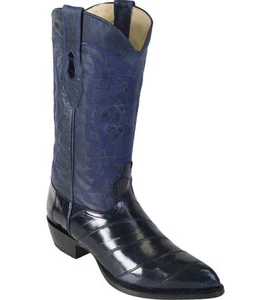 BOTAS DE VAQUERO WESTERN LOS ALTOS HOMBRE AZUL MARINO GENUINAS ANGUILA J-PUNTERA (EE) 990810 - Imagen 1 de 9