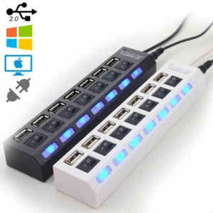 Cable de extensión externo divisor LED de carga rápida multiconcentrador USB 4/7 puertos 2.0 - Imagen 1 de 12