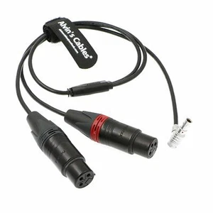 Two XLR 3 Pin to 5 Pin Male Right Angle Audio Input Cable for Arri Alexa Mini - Picture 1 of 4