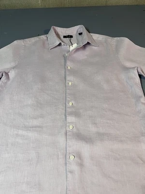 Theory Relaxed Linen Misty Haze SS Shirt N0373502 Large NWT - Image 1 of 4