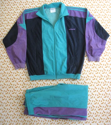 Survetement ADIDAS Velour années 90'S Veste Pantalon Tracksuit Vintage - 174 / M - Photo 1/4