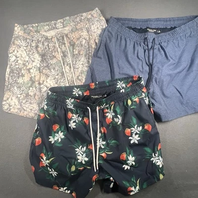 Lot Of 3 Abercrombie And Fitch Mens Swim Hybrid Shorts. Large. Relaxed Stretch. - Image 1 of 4