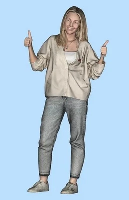 1/18 1/24 1/43 1/64 1/87 Miniatures Sweater Girl Scene Prop Figure For Cars - Image 1 of 3