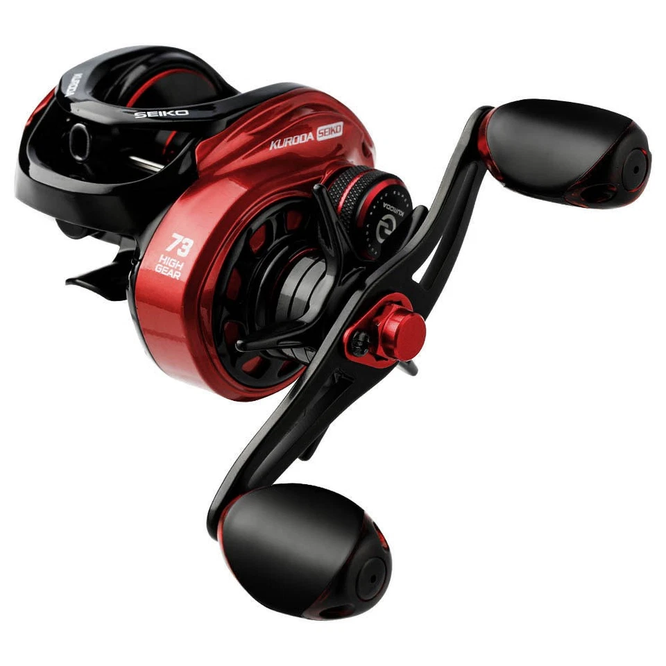 Carrete de baitcasting de pesca de metal 7,3:1 relación de engranajes para mano derecha 8 kg/17,6 lb arrastre máximo Foto 1 de 4