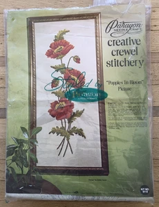 Paragon Needlecraft Creative Crewel Stitchery Kit "Poppies in Bloom" #0113 NOS - Picture 1 of 3
