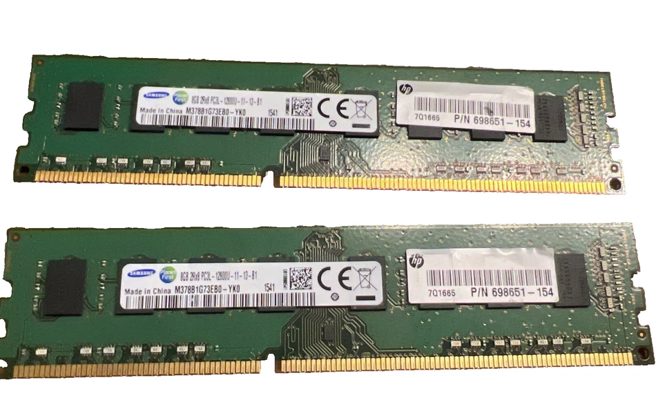 16GB DDR3 PC3L 2(8gb Sticks) Samsung M378B1G73EBO-YKO - Image 1 of 1