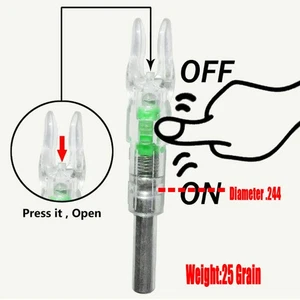 6pcs Archery LED Lighted Arrow Nocks Switch Button for Carbon Arrows ID 6.2mm - Bild 1 von 11
