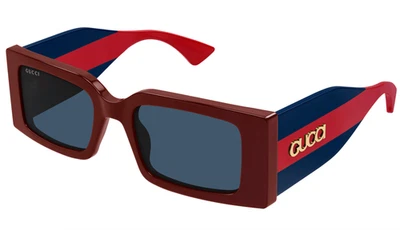 古驰 GG1860S-003 Bold 波尔多矩形声明太阳镜带对比色 — 第 1/3 张图片