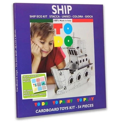 SHIP To Do NAVE in cartone DA MONTARE e colorare 54 PEZZI kit 100% MADE IN ITALY - Immagine 1 di 3