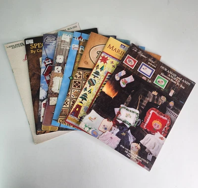 Lot of 8 Vintage Craft Pattern Books Cross Stitch, Quilting, Needlepoint - Image 1 of 4