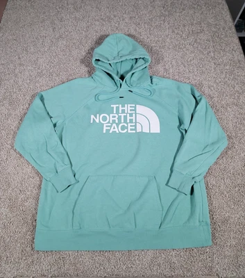 Sudadera con Capucha The North Face Para Mujer 1X Pullover Verde Azulado Media Cúpula Logo Vellón Foto 1 de 4