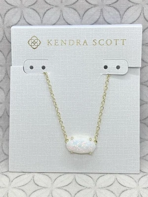 Collar Colgante Kendra Scott Ever Blanco Kyocera Ópalo Tono Dorado Foto 1 de 4