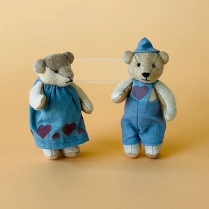 1986 Mini Felt Teddy Bears by Artisan M.B. - Orlando, FL - Handmade Articulated - Picture 1 of 8