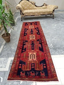 3x10 ft Vintage Runner Rug Turkish Handmade Antique Wool Gallery Rug Hall Rug - Picture 1 of 9