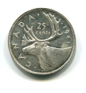Moneda de 25 centavos de plata Canadá 1941 (#1615) - Imagen 1 de 2