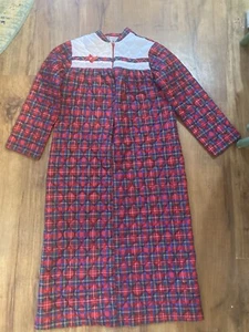 Vintage Heart Warmers Girls Size 10/12 Plaid Zip Robe - Picture 1 of 4