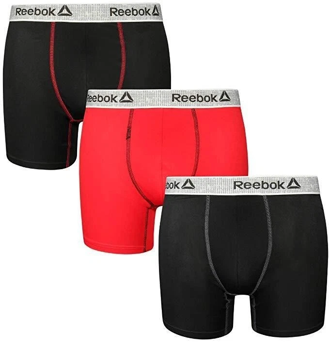 REEBOK PACOTE MASCULINO 3 - PRETO VERMELHO PRETO - MÉDIO - CUECA BOXER X3 - Imagem 1 de 1