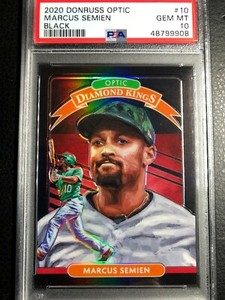 🔥 2020 Donruss Optic black REFRACTOR prizm HOLO /25 MARCUS SEMIEN PSA 10 POP 1