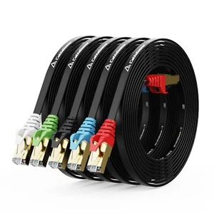 Cat 8 Ethernet Cable 15FT 5 Pack Black 40Gbps 2000Mhz High Speed LAN Network ... - Picture 1 of 7