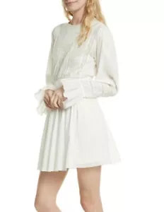 Free People 161433 Women's Victorian Minidress Long Sleeve Ivory Sz. 2 - Picture 1 of 3