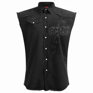 AC/DC - BACK IN BLACK TORN - Sleeveless Stone Washed Worker Black - Bild 1 von 7