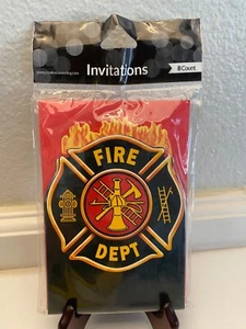 Fire Watch Firefighter Birthday Party Invitations with Envelopes 8 count - Picture 1 of 2