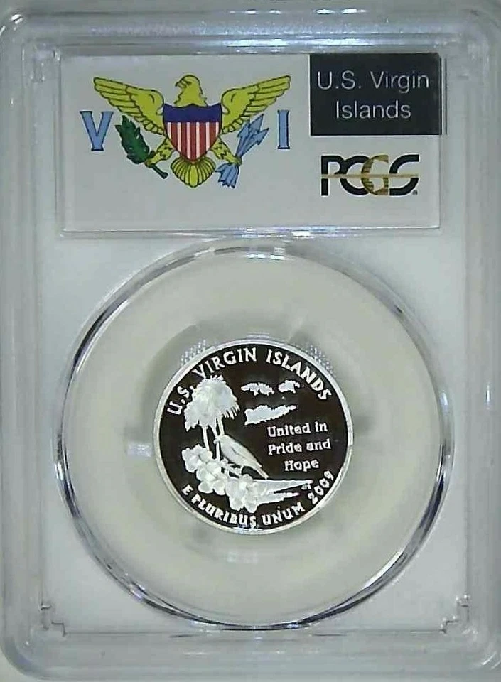 2009-S 25C Territories Quarter US Virgin Islands PCGS PR69DCAM Silver 22rct0212 - Image 1 of 4