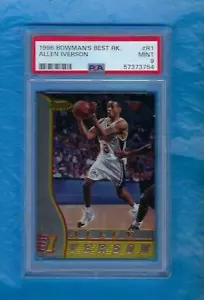 ALLEN IVERSON 1996-97 BOWMAN'S BEST #R1 ALLEN IVERSON PSA 9 CARTA ROOKIE COME NUOVA! - Foto 1 di 1