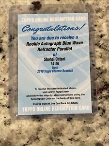 2018 Topps Chrome Shohei Ohtani RC Auto Blue Wave Refractor REDEEMED Redemption