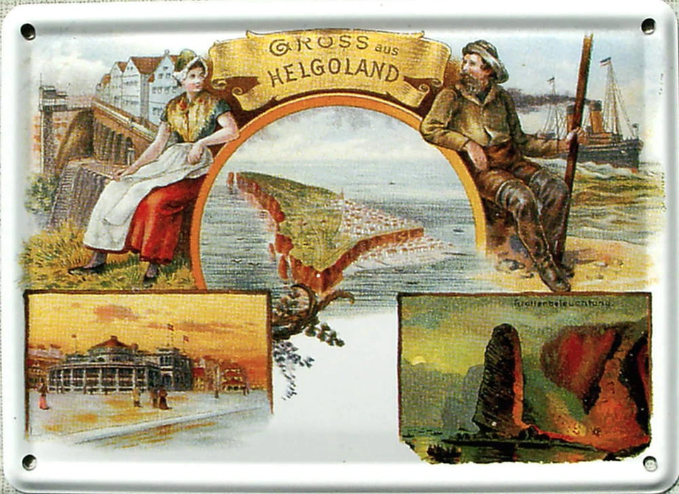 Mini-Blechschild Helgoland - Gruss aus Helgoland, 11 x 8 cm - Bild 1 von 1