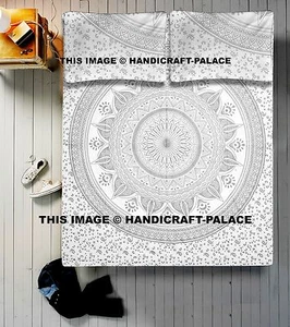 Indien Ombre Queen Bedsheet Hippie Mandala Printed Bed Coverlet Set Throw Decor - Picture 1 of 2