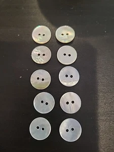 Vintage White Natural Mother of Pearl Buttons 15mm, 10 Pack - Picture 1 of 3