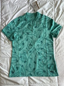 Women’s Nike DriFit Turquoise Blue Paisley Design Activewear T-shirt Size Small - Picture 1 of 12