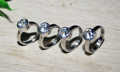 EDELSTAHL Ring Zirconia silber Strassstein +++ AUSWAHL +++ Strass LUXUS elegant - Bild 1 von 3