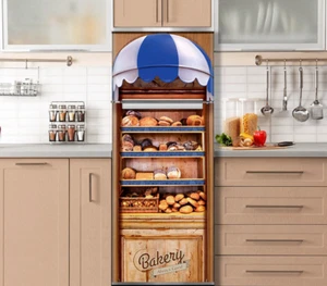 Bakery Shop Fridge Wrap, Cover. Top-Freezer Refrigerator. Peel n Stick - Picture 1 of 17