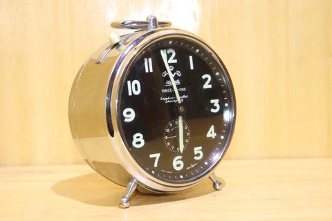 Rare Vintage Wehrle Three In One Mechanical Alarm Clock Made In Germany 1960 Cover