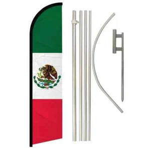 Mexico Windless Advertising Banner Flag & Pole Kit - Picture 1 of 9