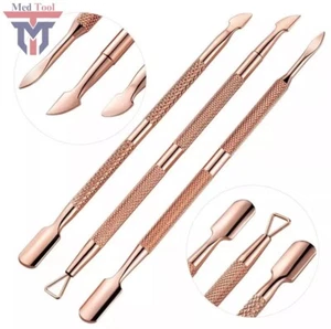 Cuticle Pusher Remover Nail Cleaner Manicure Pedicure Stainless Steel Tool Set - Picture 1 of 4
