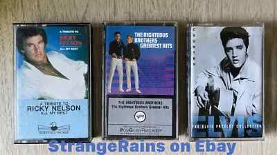 Oldies 3 Cassette Tape Lot - TESTED - Elvis Presley Ricky Nelson Righteous Bros. - Image 1 of 3