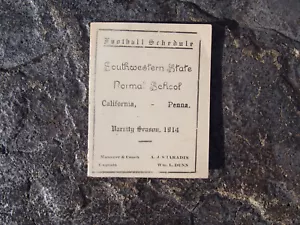 Antique 1914 Football Schedule Southwestern State Normal School California PA - Picture 1 of 3