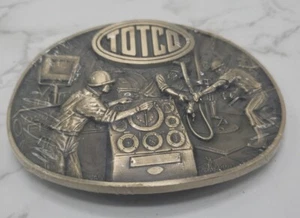 Rare Vintage 1982 Totco Oil & Gas Sservices Solid Brass Belt Buckle - New Sealed - Bild 1 von 7