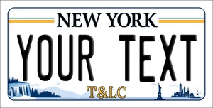 Customized New York License Plate-Add your own Text T & LC Plates - Bild 1 von 7