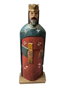 Holz Krippendorf blauer Weiser Figur 11 cm geschnitzt bemalt - Bild 1 von 10