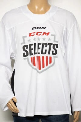 Camiseta deportiva de hockey CCM Selects blanca manga larga camiseta de rendimiento para hombre talla mediana Foto 1 de 4