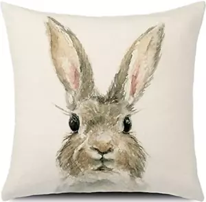 Easter Decor Easter Bunny Pillow Covers 18 X 18 Inches Spring Decor Easter Rabbi - Picture 1 of 12