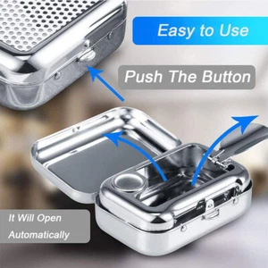 1x Cenicero de Bolsillo Mini con Tapa Pequeño Cenicero de Viaje Metal Cuadrado - Imagen 1 de 12