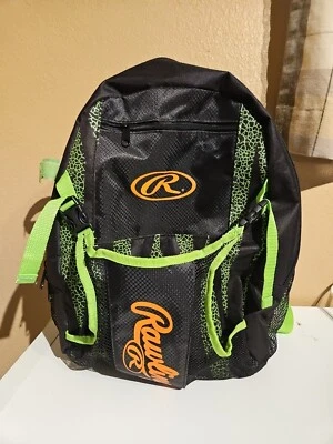 Mochila Rawlings preta/verde lona com zíper - Imagem 1 de 4
