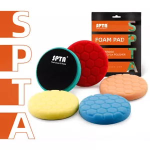 SPTA 5Pcs 5inch (125mm) Hex-logic Buffing Sponge Pads Kit for DA/RO Polisher - Picture 1 of 11